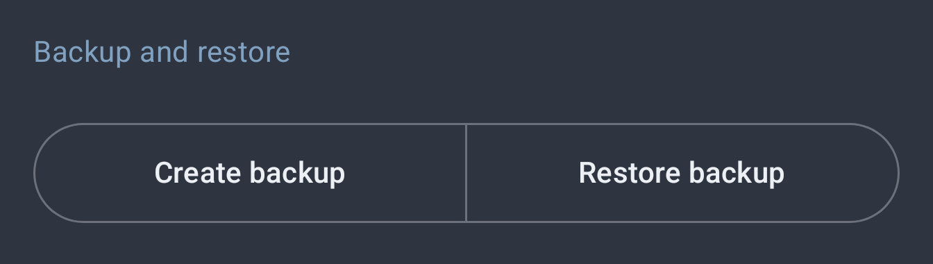 Backup and restore