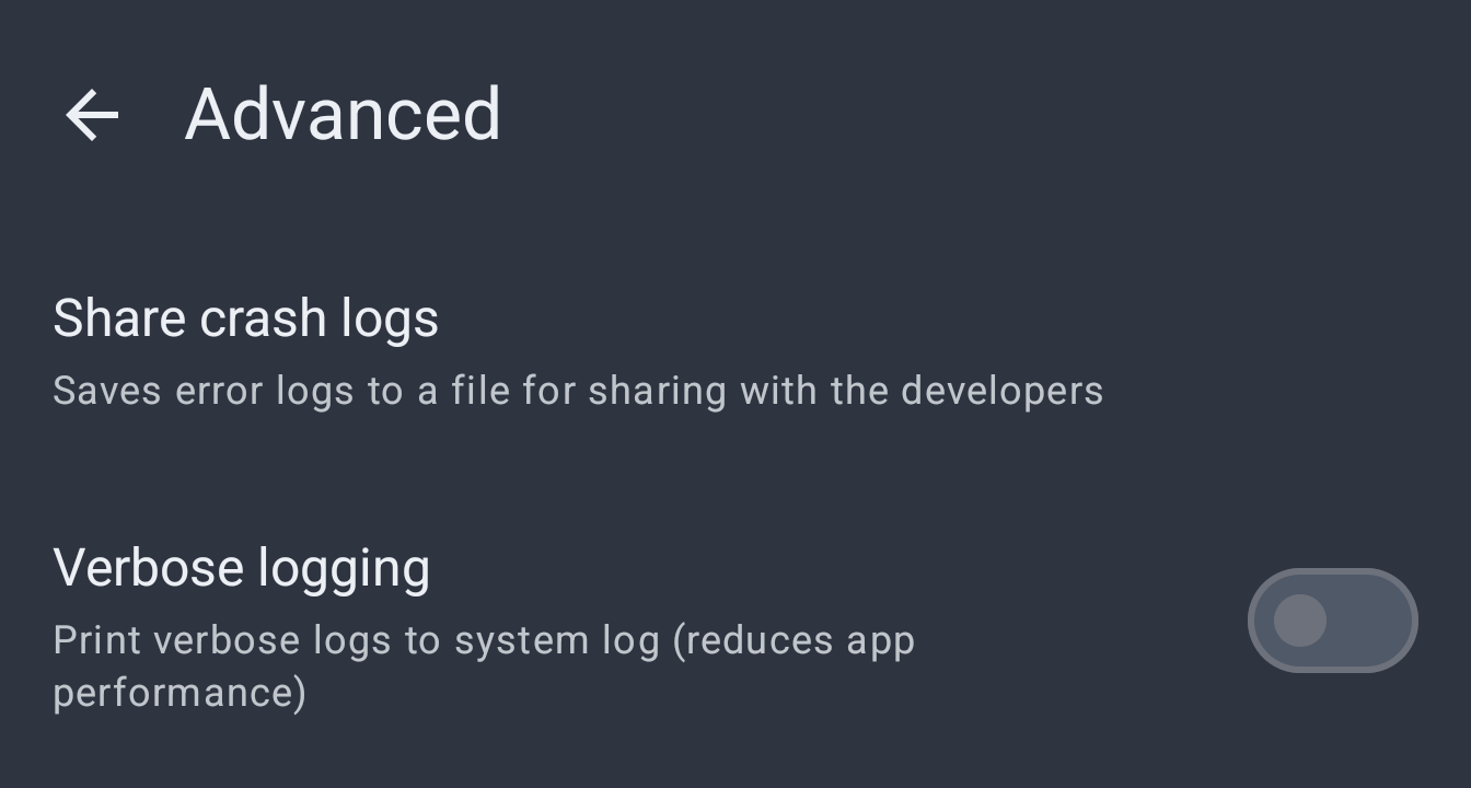 Share crash logs