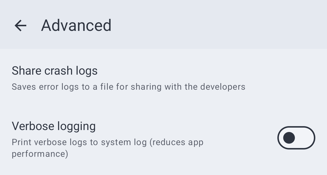 Share crash logs